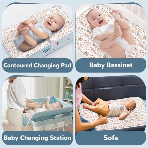 Water droplets bead up on the leak proof bottom layer of the premium baby changing pad.