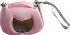 Wontee pink pet carrier side angle view