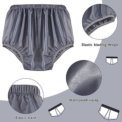 Gray leakproof diaper cover for adult incontinence protection