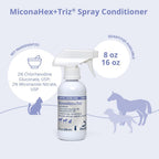MiconaHex Triz antimicrobial spray for dogs cats and horses treating fungal infections.