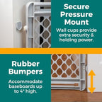 Mypet pet gate configured with hardware mounting brackets for stairs.