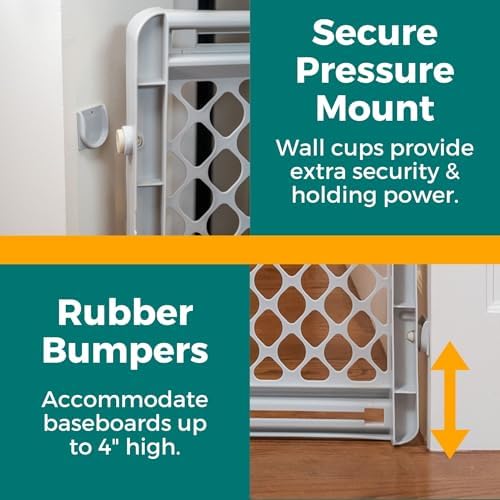 Mypet pet gate configured with hardware mounting brackets for stairs.
