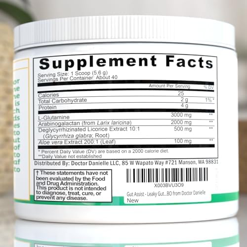 Doctor Danielle Gut Assist drink mix being mixed in a glass
