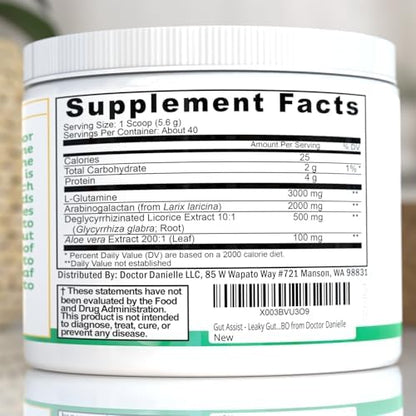 Doctor Danielle Gut Assist drink mix being mixed in a glass