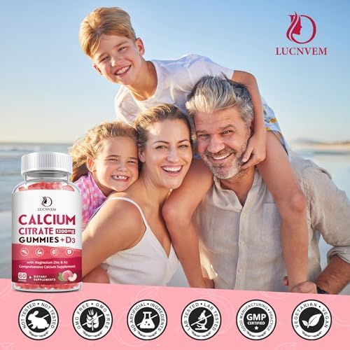 Lucnvem calcium citrate gummy supplement side view