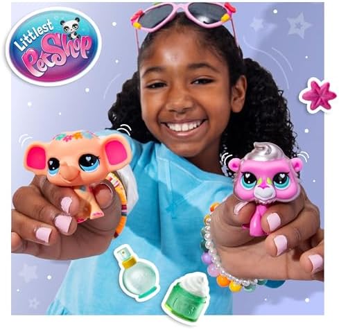 Littlest Pet Shop Cottage Picnic and Stylin Stripes collectible animal figures with themed play pieces
