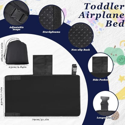 SEILETOO toddler travel bed extension showing the adjustable security straps