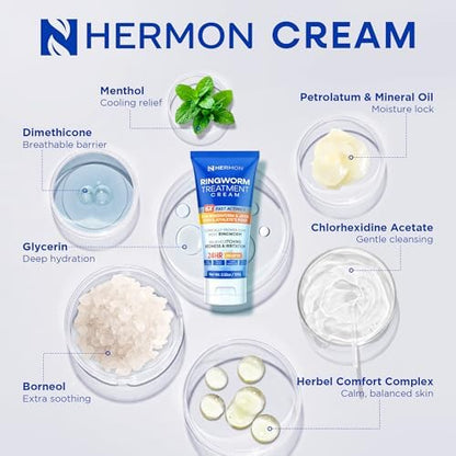 Hermon powerful antifungal cream unboxed lifestyle shot demonstrating proper topical skin application