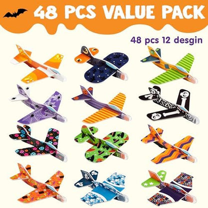 Assortment of forty-eight premium flying glider toys displayed in packaging.