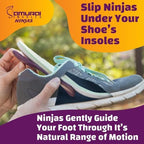Three quarter length podiatrist designed insoles for heel pain and shin splints.