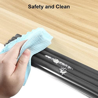 Baby Proofing Edge Corner Protector, 16.4 ft Edge Guards Padding with 3M Adhesive, Extra-Wide Soft NBR Rubber Foam Padding, Furniture,Sharp Edge Safety Corner Edge Bumper Guard-Black - Image 6