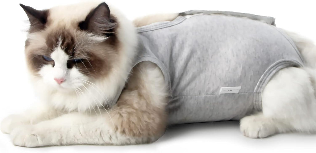 Cat Recovery Suit for Male and Female Surgical Post Surgery Soft Cone Onesie Shirt Clothes Neuter Licking Protective Diapers Outfit Cover Kitten Spay Collar(L, Camouflage) - Image 9