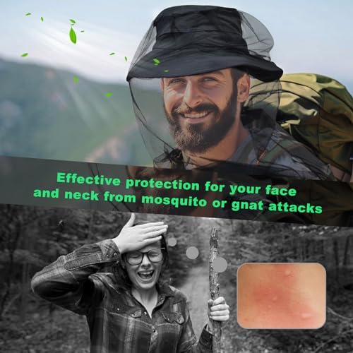 Two pack mosquito head net mesh for outdoor insect protection