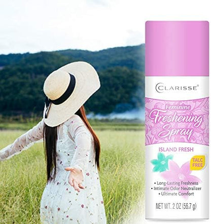 Talc free feminine deodorant spray imported from USA for sensitive skin care.