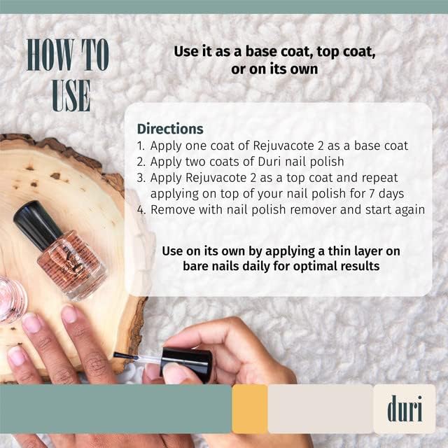Duri 0.61 oz nail repair bottle showing the sensitive formula label for thin nails