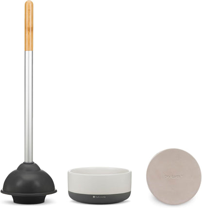 Full Circle eco friendly toilet plunger replacement stone disk base view