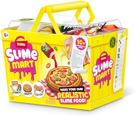 Authentic Slime Mart Series 1 unboxed components with faux pepperoni and cheese.