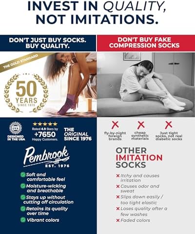 Six pack of Pembrook diabetic ankle socks in original packaging