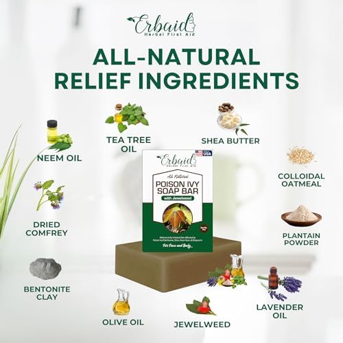Erbaid poison ivy rash treatment soap bar ingredients side view
