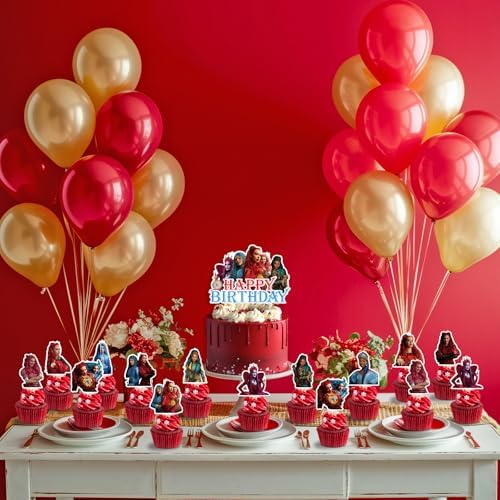 Genshii brand party supplies featuring red birthday theme