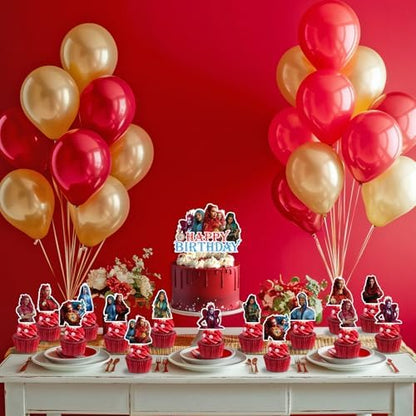Genshii brand party supplies featuring red birthday theme