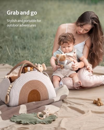 Blissful Diary diaper caddy organizer filled with baby essentials