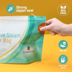 Close up of microwave sterilizer bag drainage spout