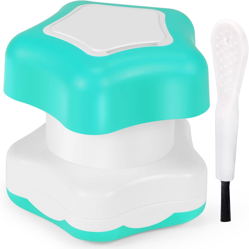 JohnBee pill crusher cyan front view fine powder manual grinder for elderly and pets