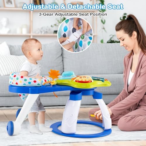Child using Honey Joy unit as a standing play table