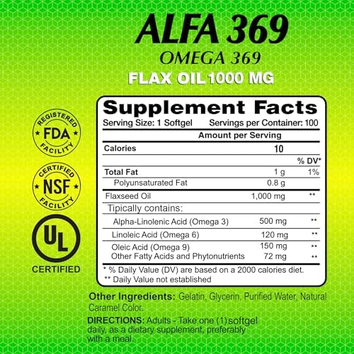 Alfa Vitamins 1000 milligrams softgels bottle nutritional facts