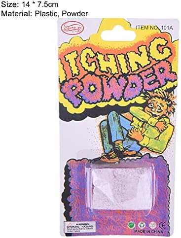 Compact purple itching powder packets for novelty jokes