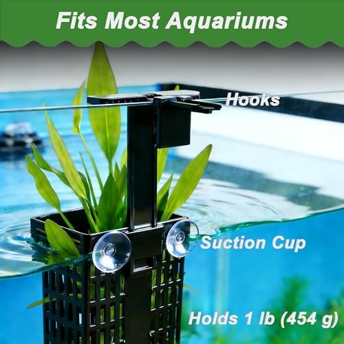 Two pack of black adjustable plant pots for aquascaping and tank decoration.