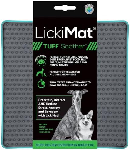 LickiMat Tuff Turquoise textured surface for runny treats
