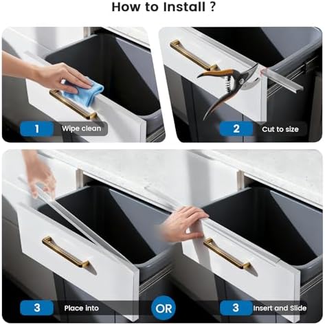 Slip on cabinet edge protector showing U-channel design