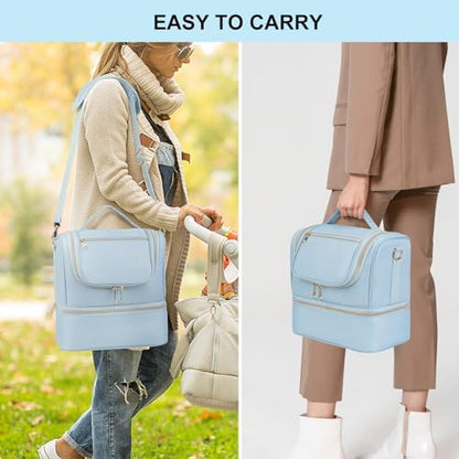 Jaffzora breast milk cooler bag side profile showing zipper detail