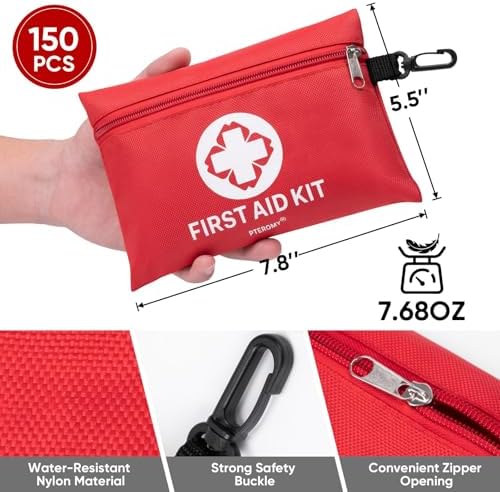 Durable EVA hard shell Pteromy first aid kit for car and travel.