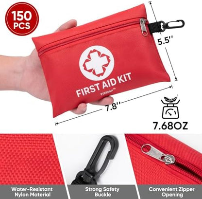 Durable EVA hard shell Pteromy first aid kit for car and travel.