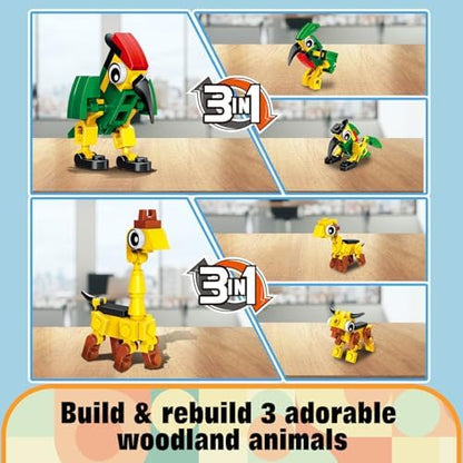 Children assembling non-toxic ABS plastic safari animal models from the premium bulk set