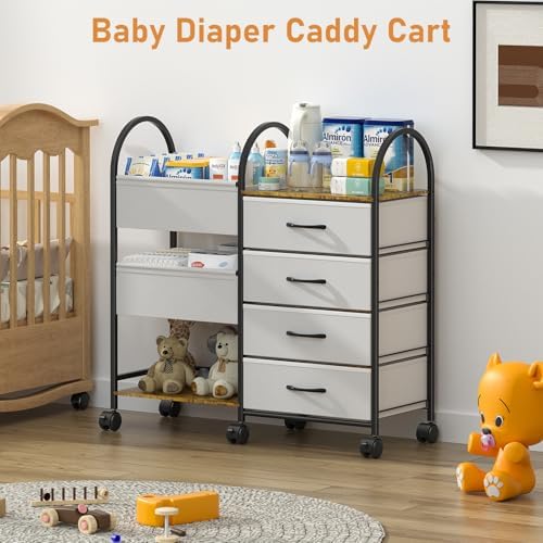 Side view of Onwayhome mobile baby utility cart