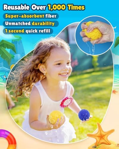 Safe mess free fabric water balloons being squeezed to demonstrate absorbency