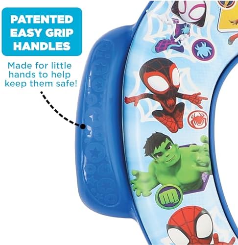 Removable splash guard component of Spiderman toddler toilet training seat