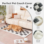 AMZWISE pet couch cover reverse side displaying the non slip silicone dot backing