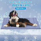 Close up view of the advanced Q-Max cooling fiber stitching on the premium pet mat