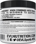 Evlution Nutrition Glutamine 5000 unflavored powder scoop demonstration