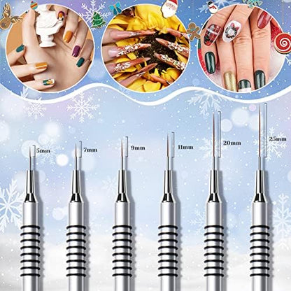 Metal handle nail art striper brushes for professional manicure