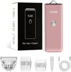 Pink professional style pet clippers with stainless steel combs