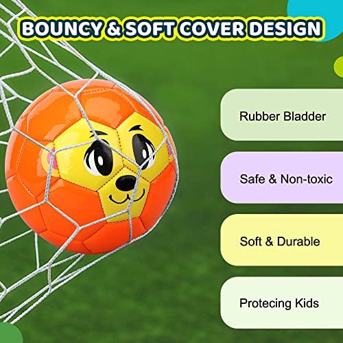 Close up view of the durable synthetic leather surface on the Dilabnba six inch children sports ball.