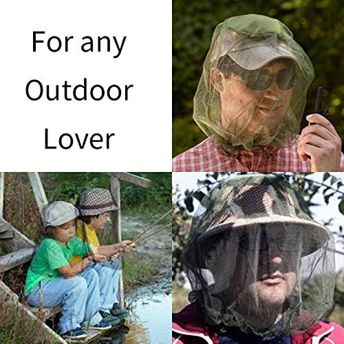 Person wearing ACKEIVTO mesh mosquito head net for outdoor protection