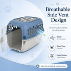 Side view of a 24 inch heavy duty plastic cat travel cage