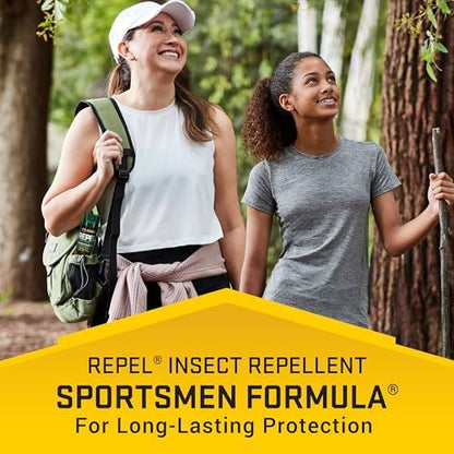 Back of Repel Insect Repellent Sportsmen Formula can with usage instructions